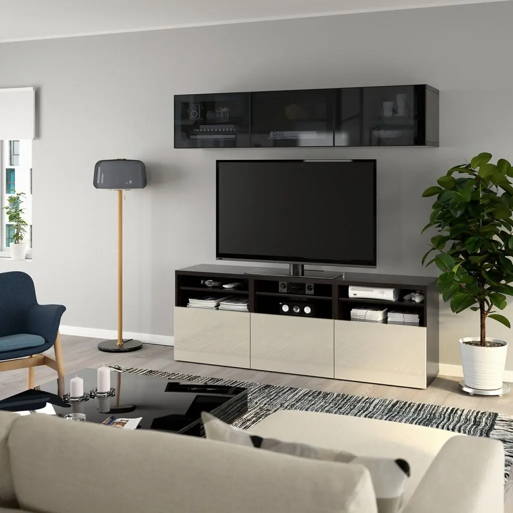 Черно-коричневый/Сельсвикен глянцевый/бежевый/дымчатое стекло