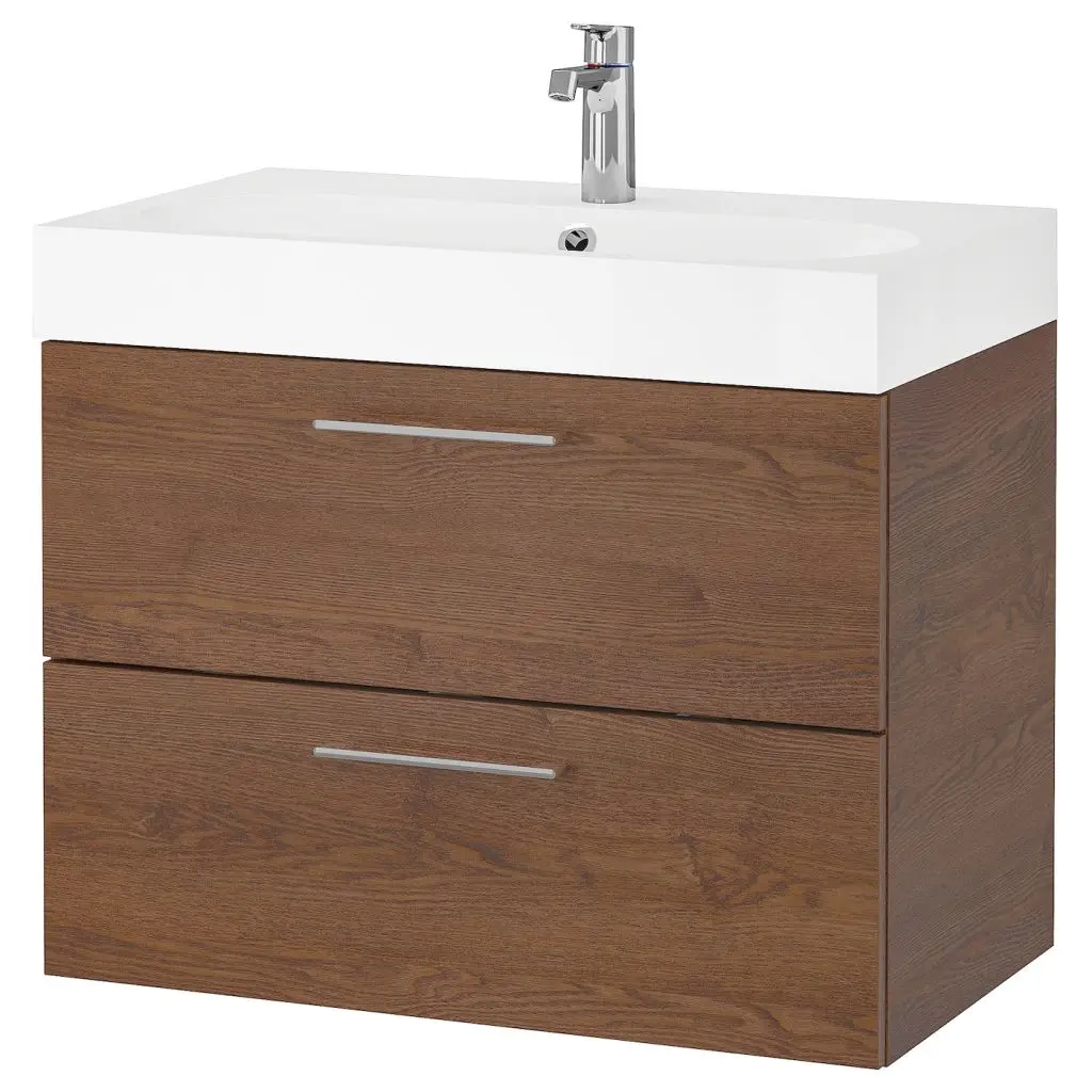 Под коричневый мореный ясень/брогрунд смеситель