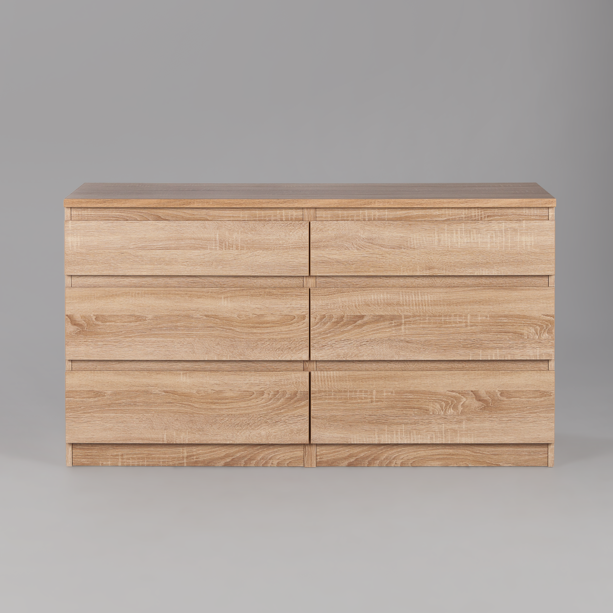 Комод КАСТОР длинный с шестью выдвижными ящиками, цвет Дуб Сонома — изображение 2