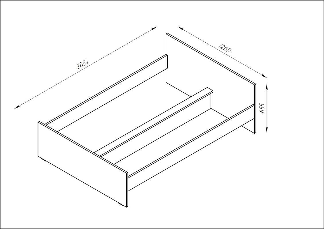 Кровать ОРИОН двухспальная с ортопедическим основанием 120х200, цвет Дуб Венге — изображение 3