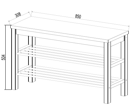 Скамья 85х50 Кантри для обуви белая — изображение 3