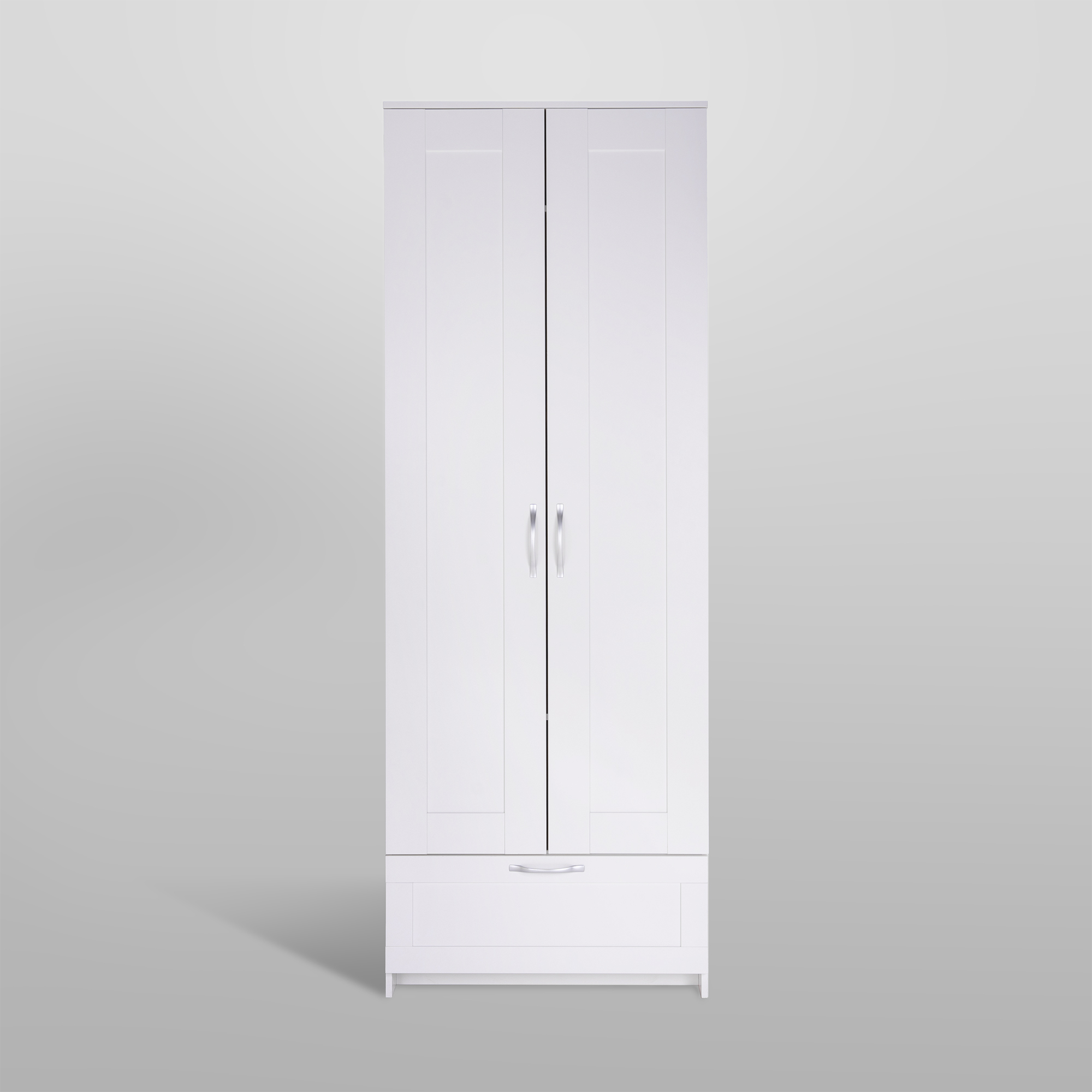 Шкаф СИРИУС двудверный белый с выдвижным ящиком — изображение 2