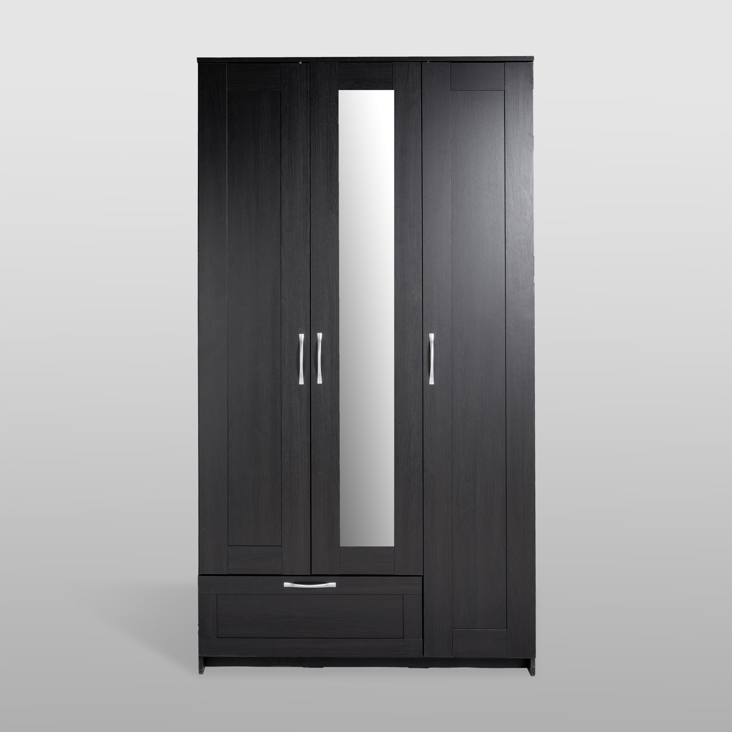 Шкаф СИРИУС трёхдверный с одним выдвижным ящиком и зеркалом, цвет Дуб Венге — изображение 2