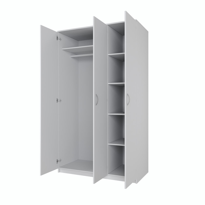 Шкаф ПЕГАС трехдверный, цвет белый — изображение 2