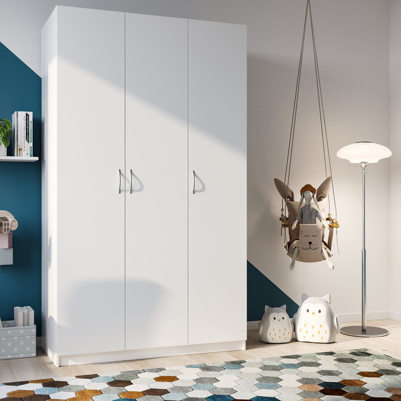 Шкаф ПЕГАС трехдверный, цвет белый — изображение 4