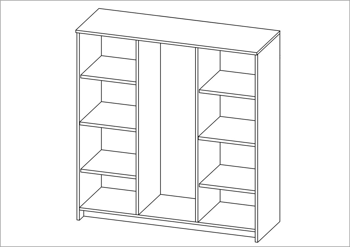 Тумба СИРИУС с двумя стеклянными дверьми и четырьмя ящиками, цвет Дуб Венге — изображение 3